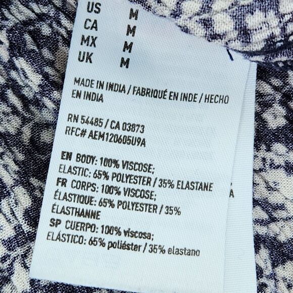 ☔️🍑American Eagle Blue Ruffle Lined Smocked Tube Top Medium - Picture 7 of 8